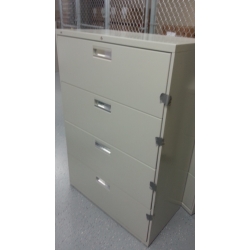 Hon Grey 4 Drawer Lateral File Cabinet, Locking